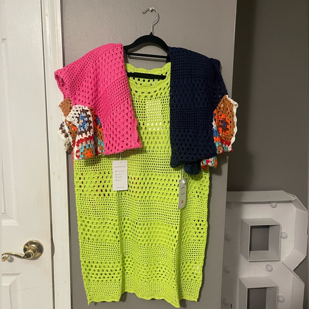 💕Crochet Colorful Blouse Women's 302